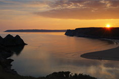 Three Cliffs Bay at Sunset